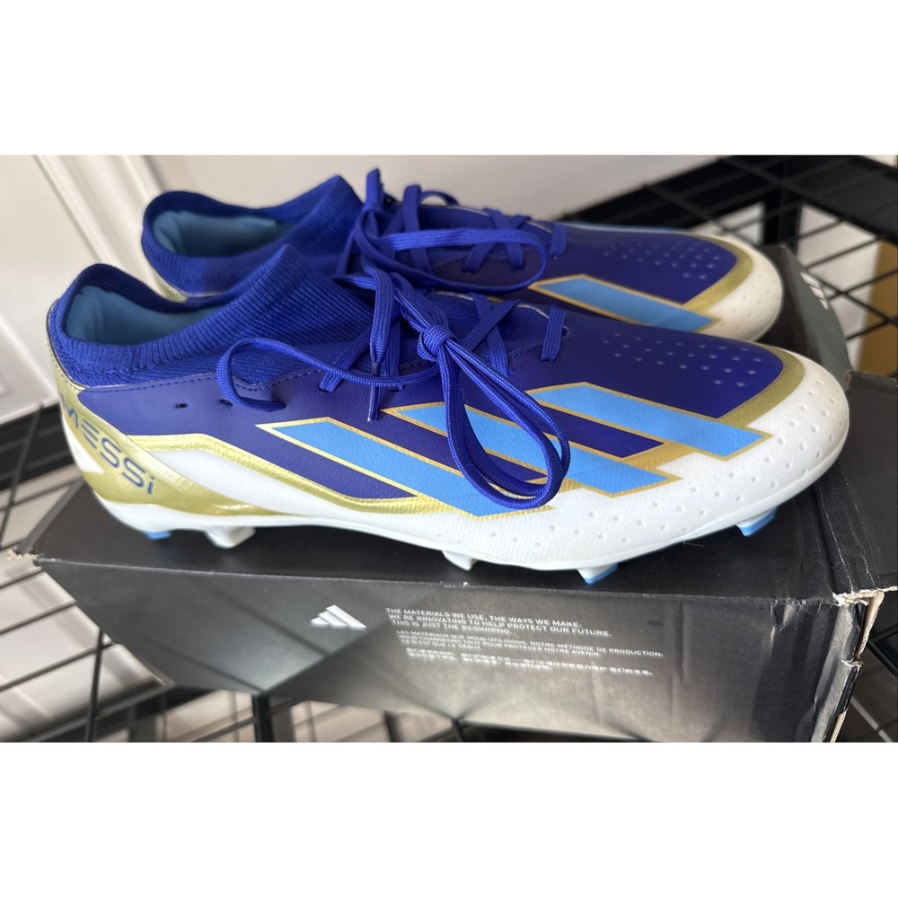 Adidas X Crazyfast League Messi Blue Gold Soccer Cleats Size 12 New In Box NiB - Picture 2 of 16